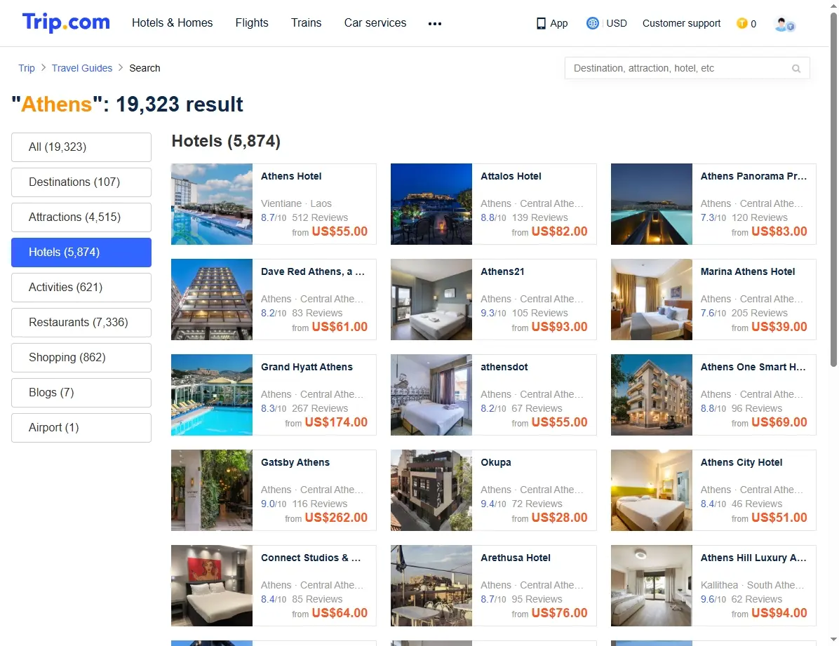 Hotelangebote in Athen mit Blick auf die Akropolis