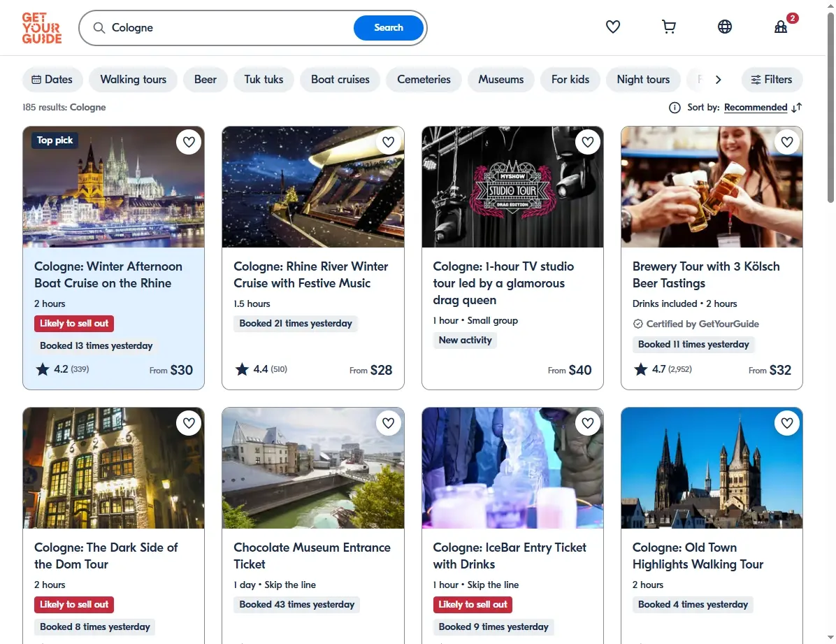Aktivitäten und Touren in Köln über GetYourGuide