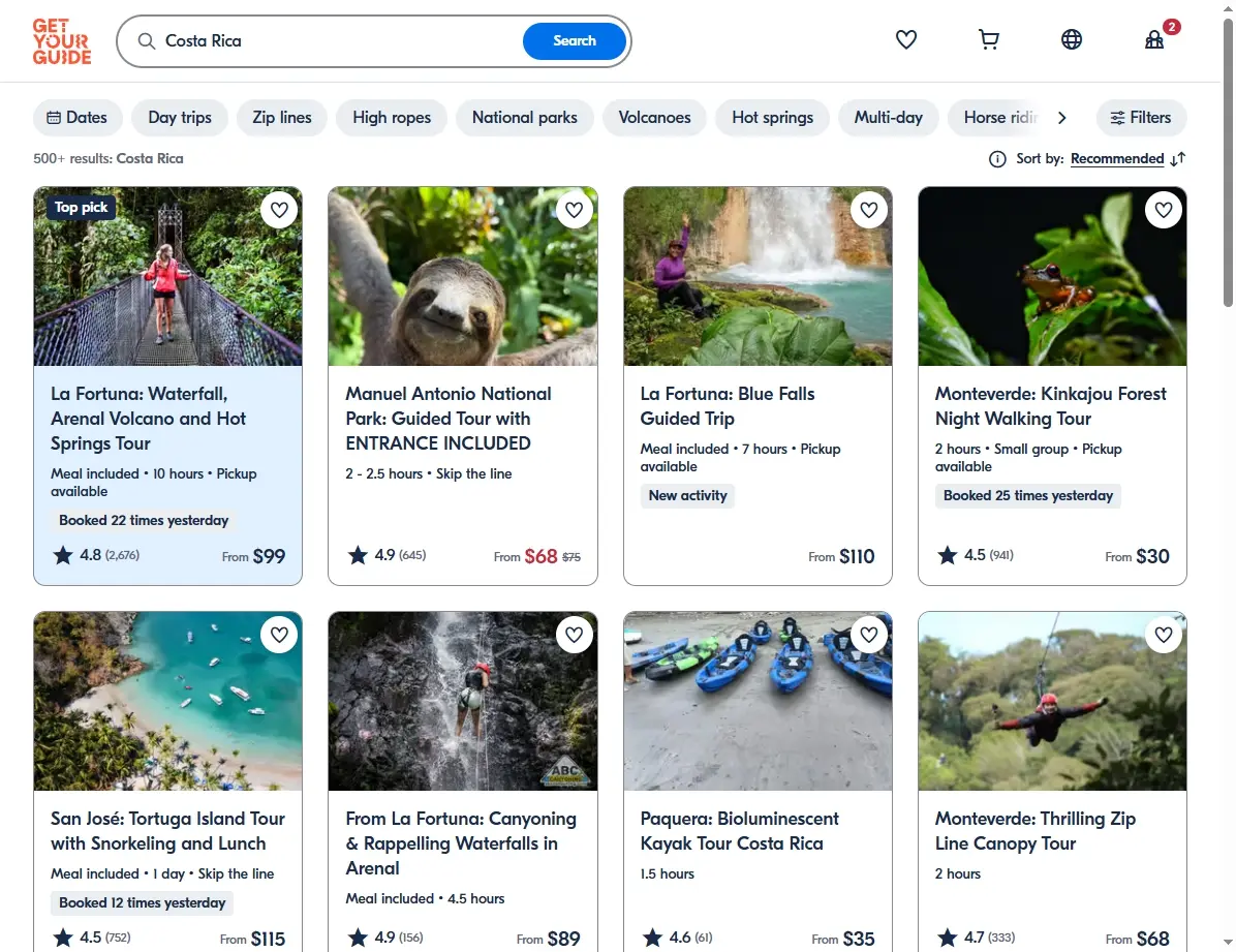 Aktivitäten in Costa Rica buchen