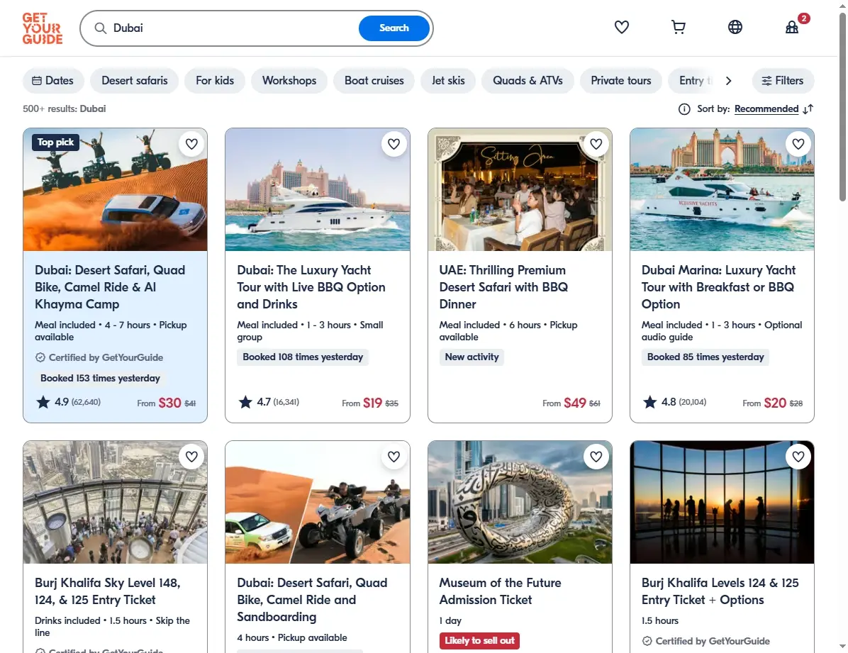 Bilder von Wüstensafaris, Burj Khalifa Touren und Bootsfahrten in Dubai