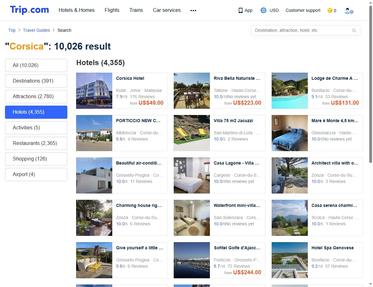 Hotels in Korsika
