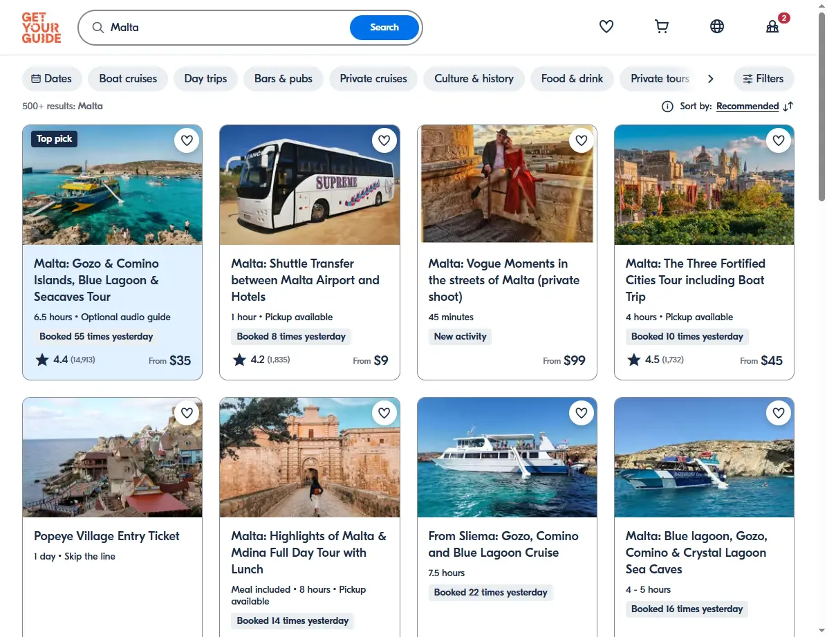 Aktivitäten in Malta buchen