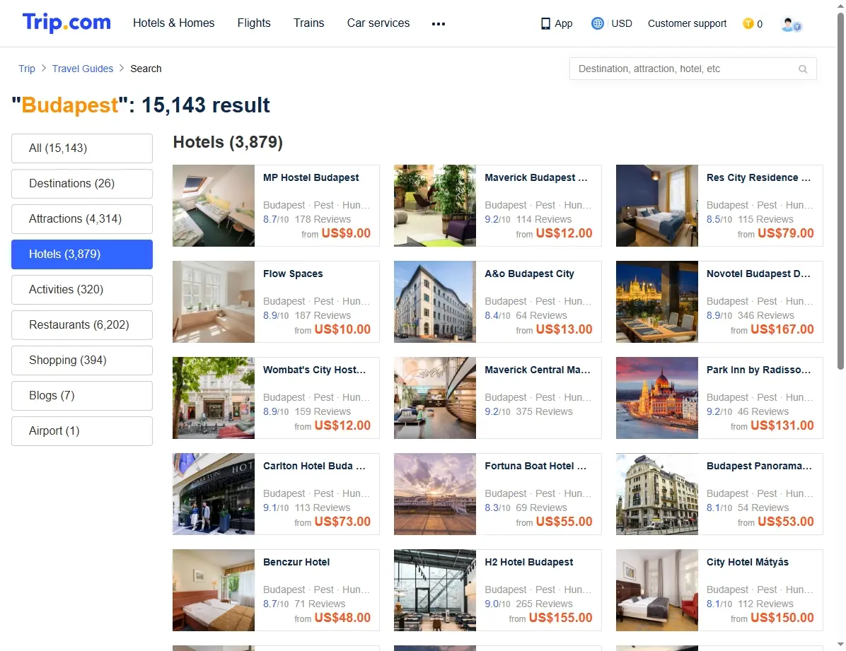 Hotelangebote Budapest Screenshot