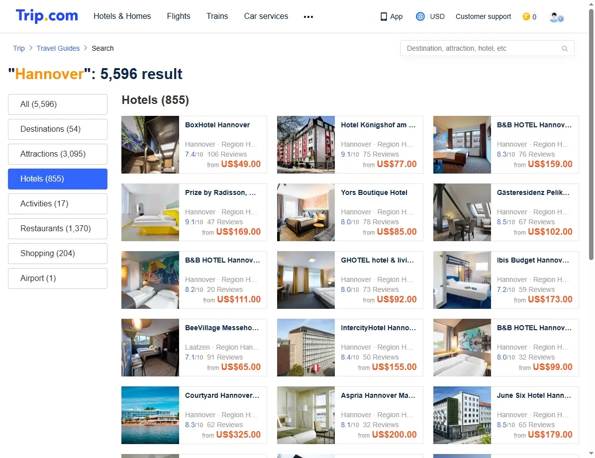 Hotelangebote für Hannover auf Trip.com anzeigen