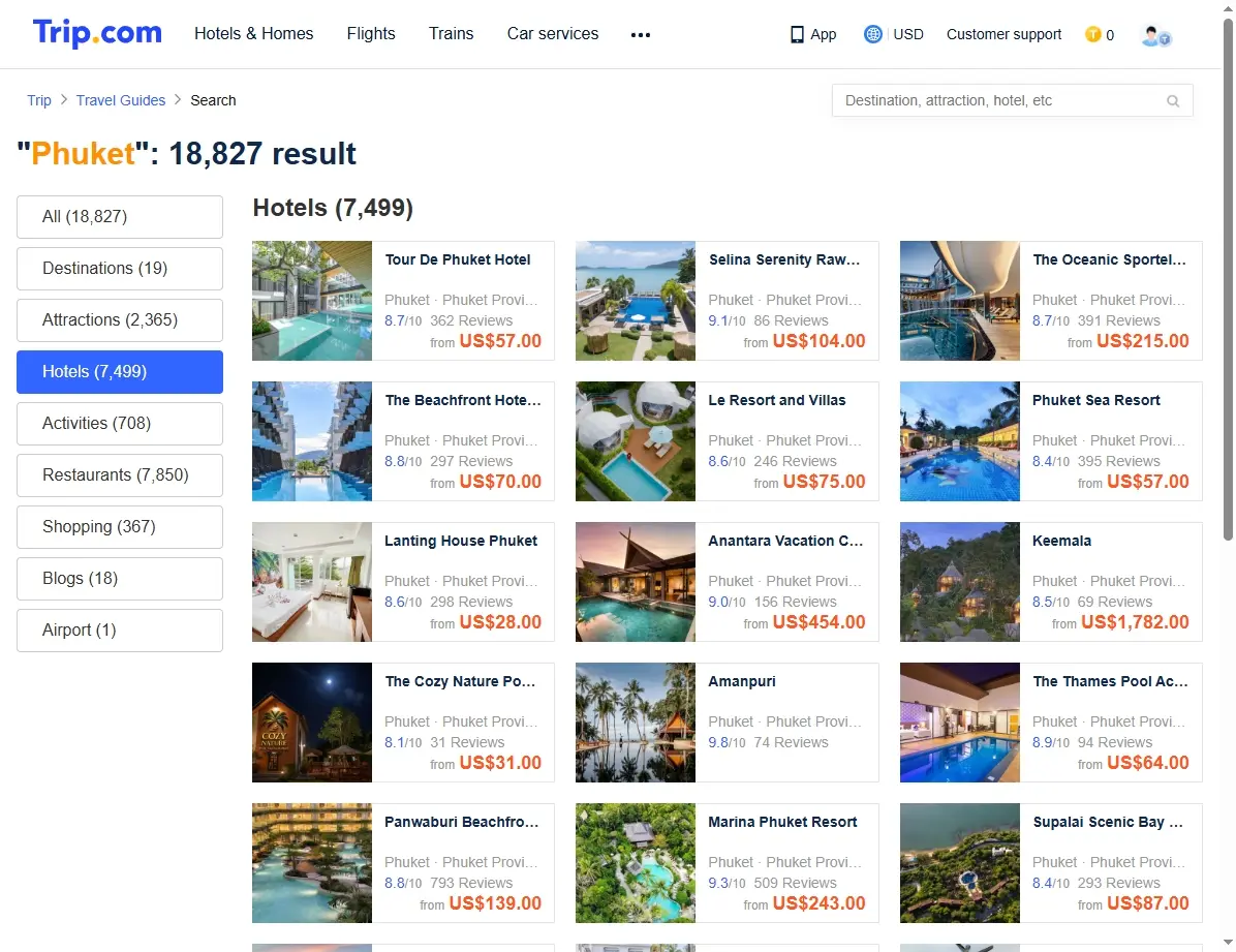 Luxuriöses Hotelzimmer mit Poolblick in Phuket