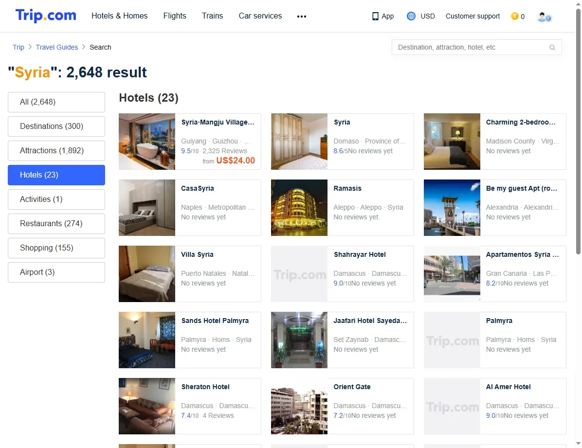 Hotel-Suche für Syrien auf Trip.com