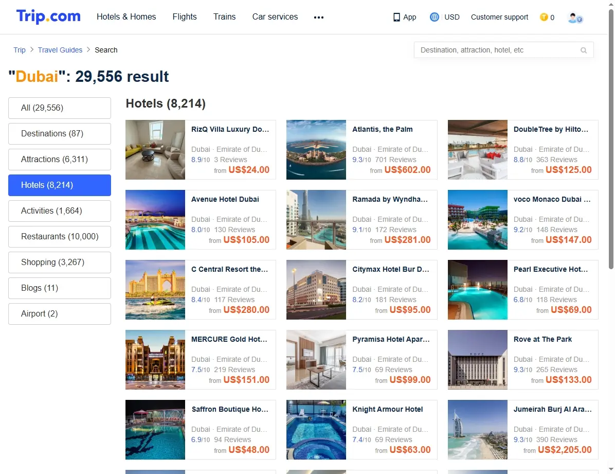 Hotels in Dubai finden