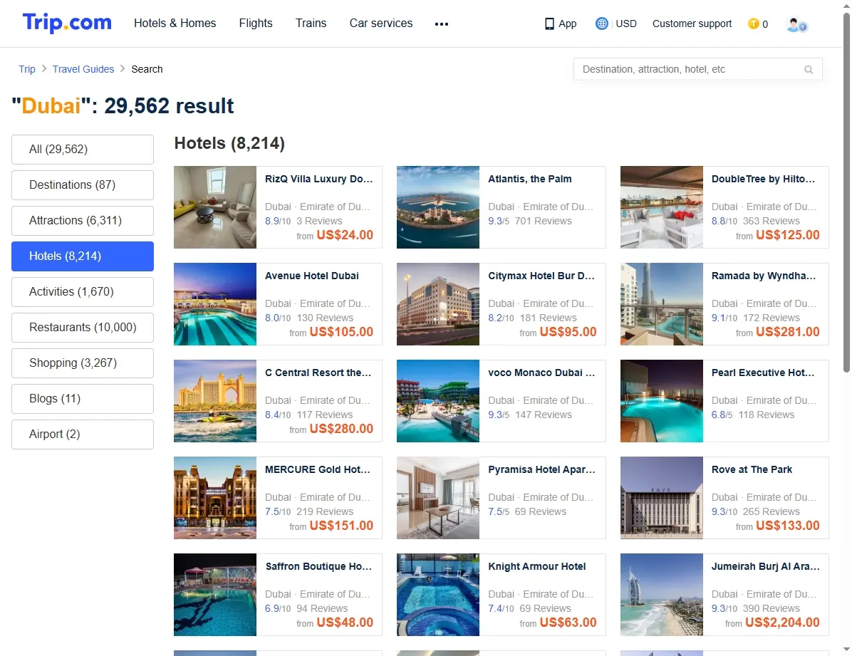 Hotels in Dubai finden