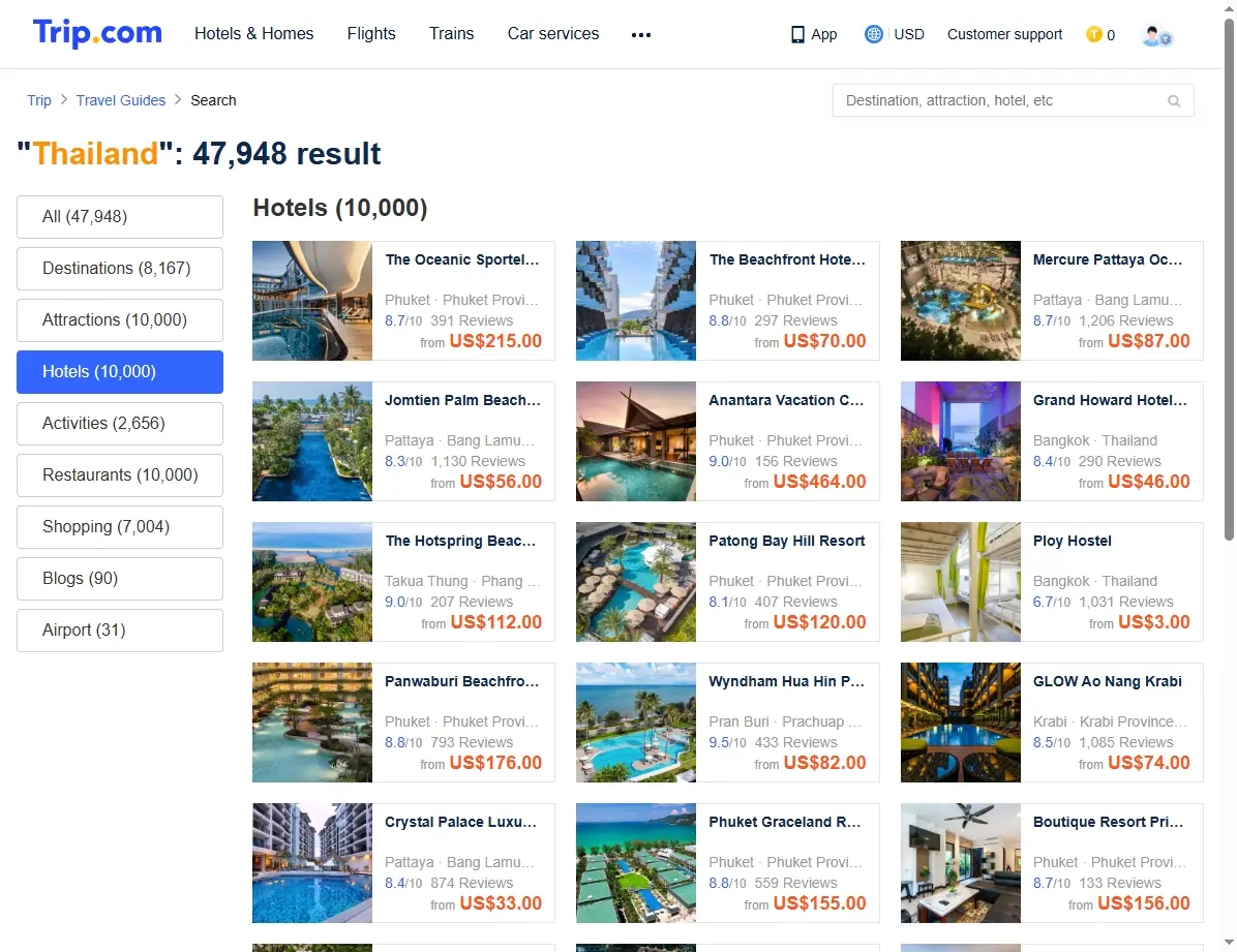 Hotelangebote in Thailand anzeigen