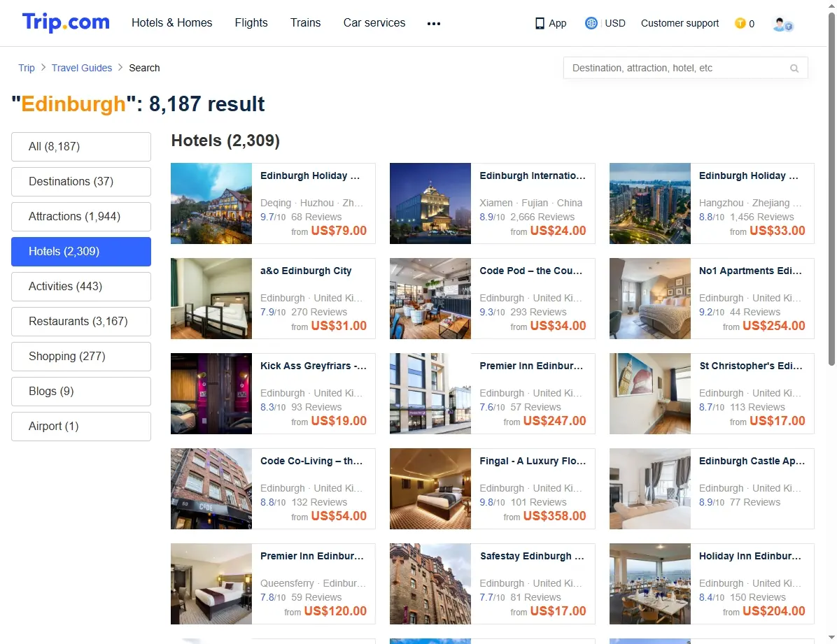 Hotels in Edinburgh finden