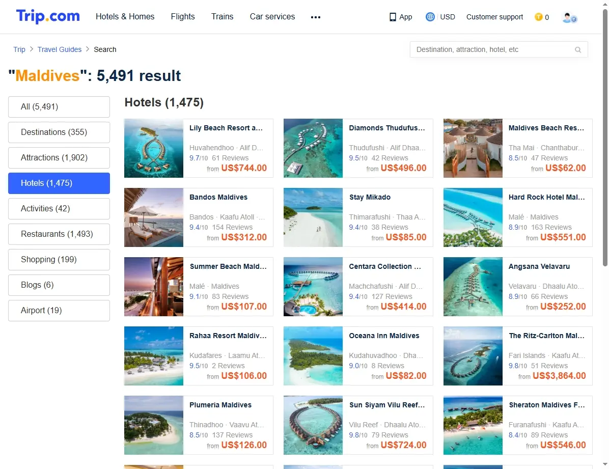 Hotelangebote Malediven Screenshot