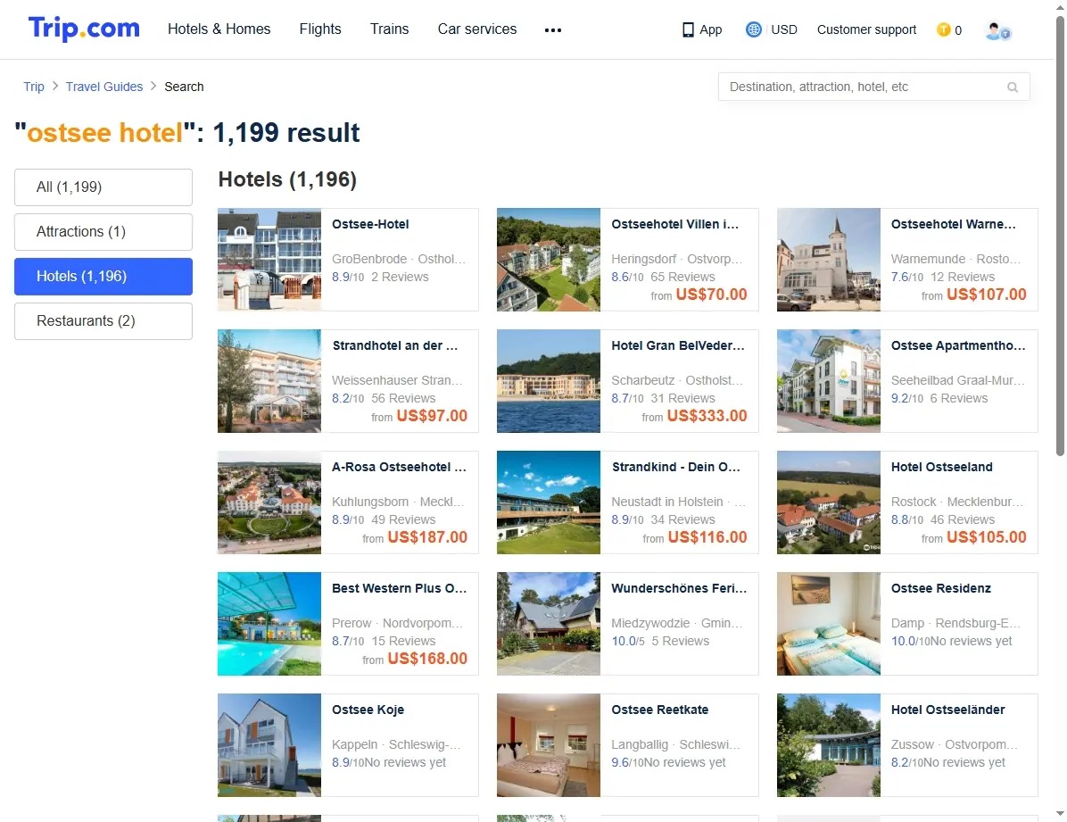 Sonderangebote für Ostsee Hotels