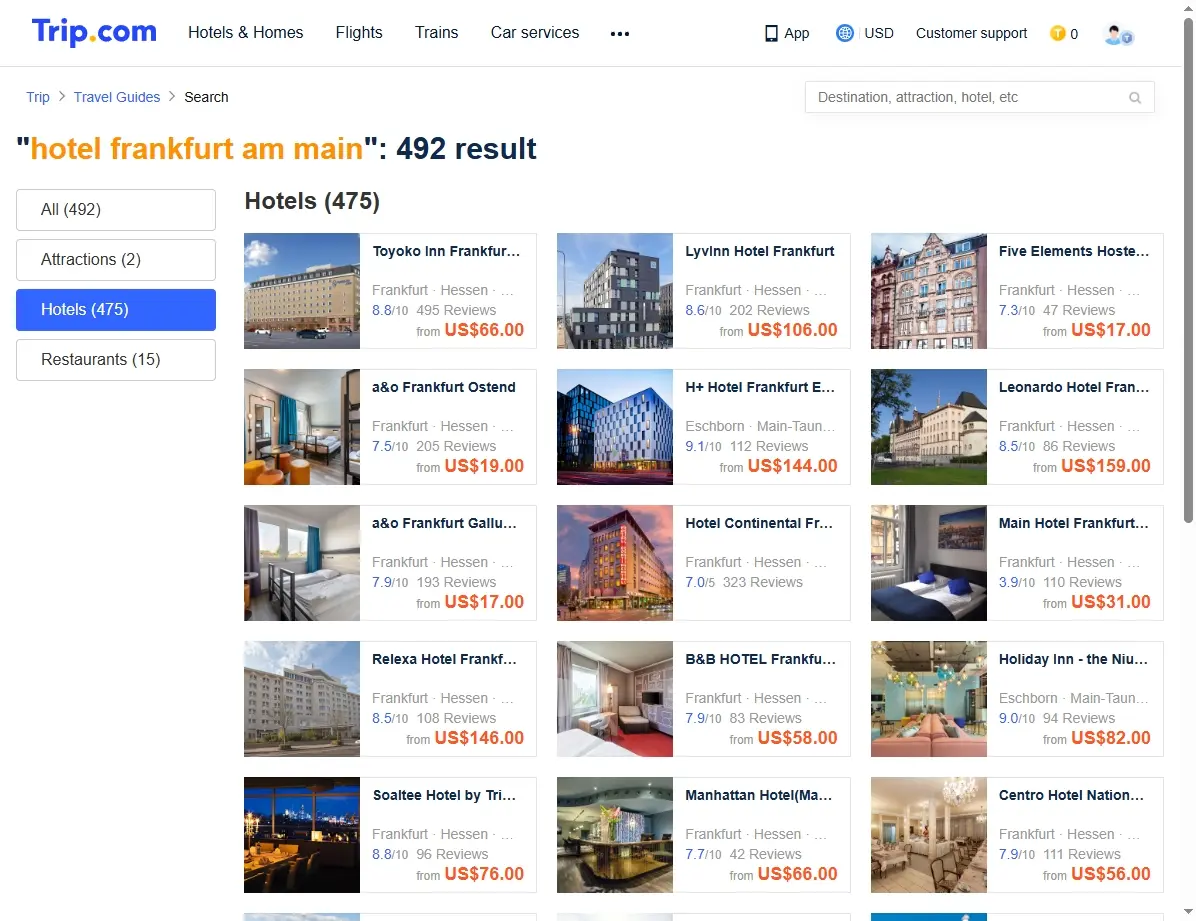 Spezialangebote für Hotels in Frankfurt