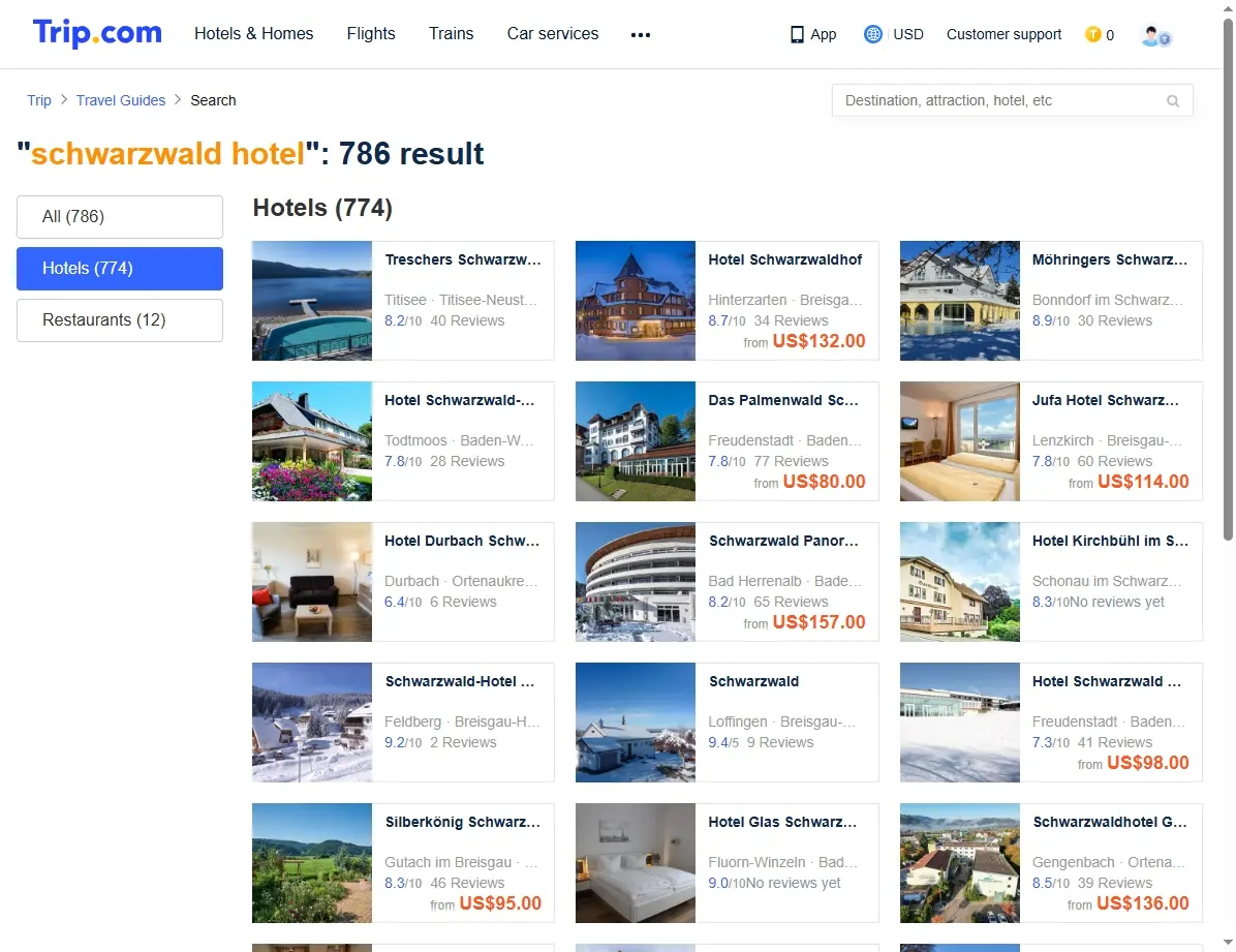 Spezialangebote für Schwarzwald Hotels auf Trip.com