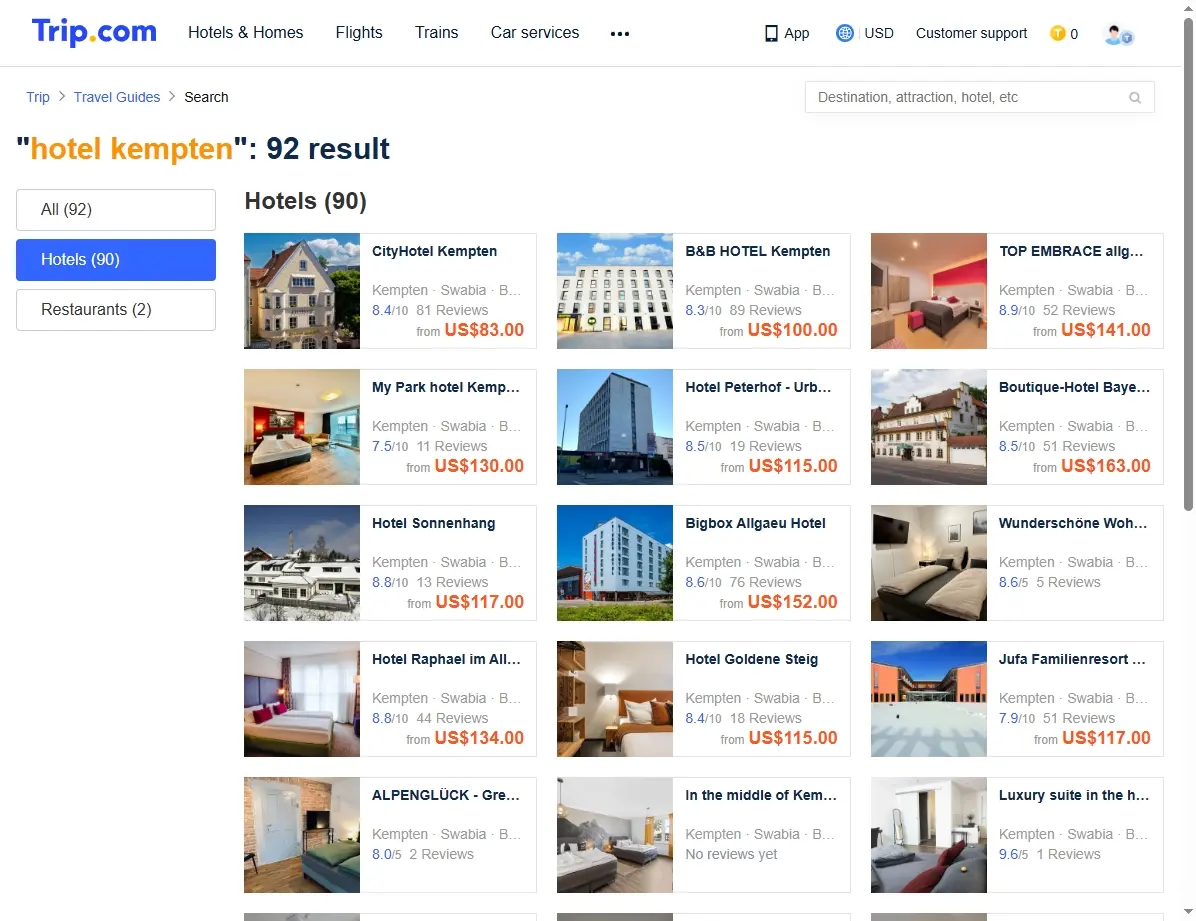 Sonderangebote für Hotels in Kempten
