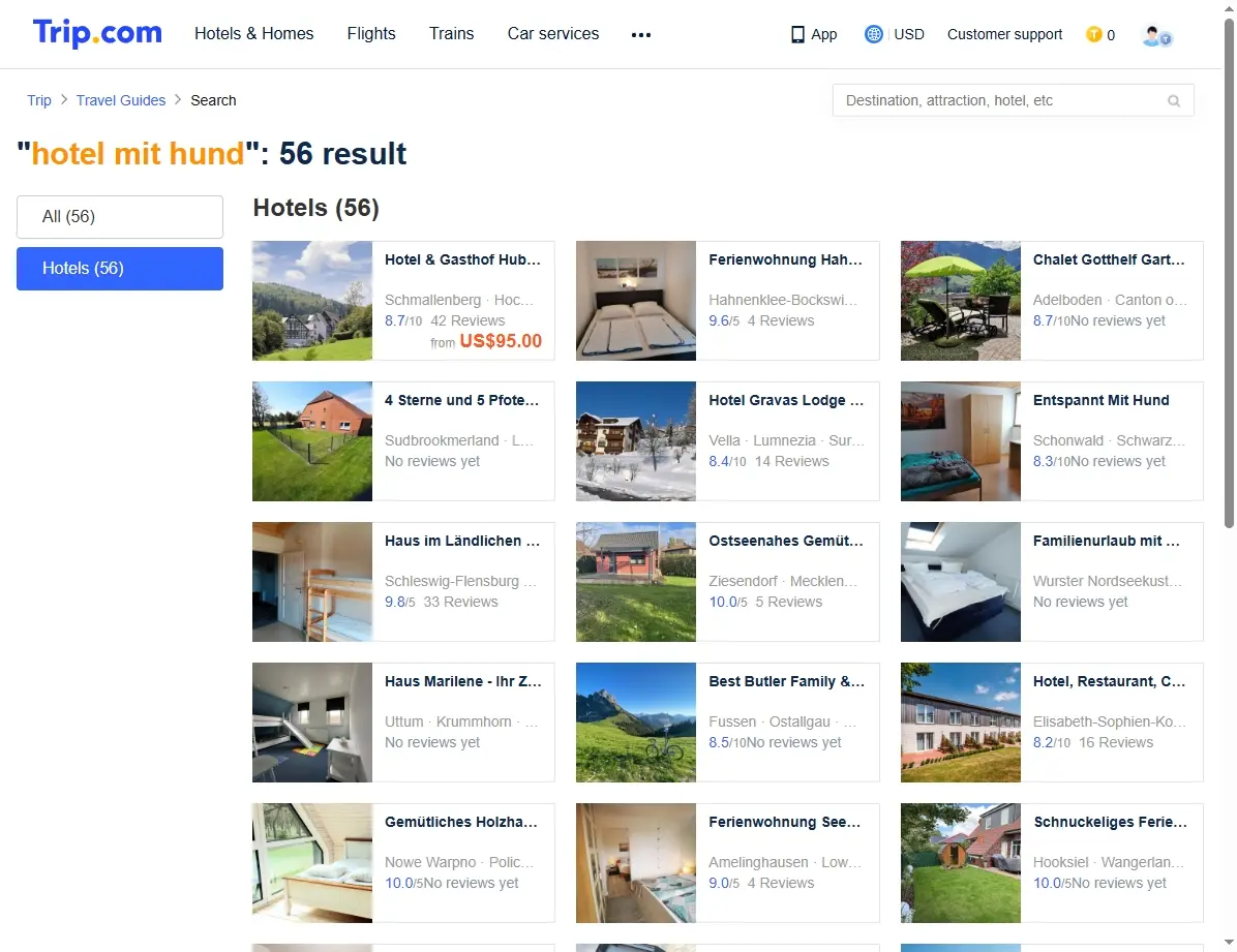Spezialangebote für Hotels mit Hund