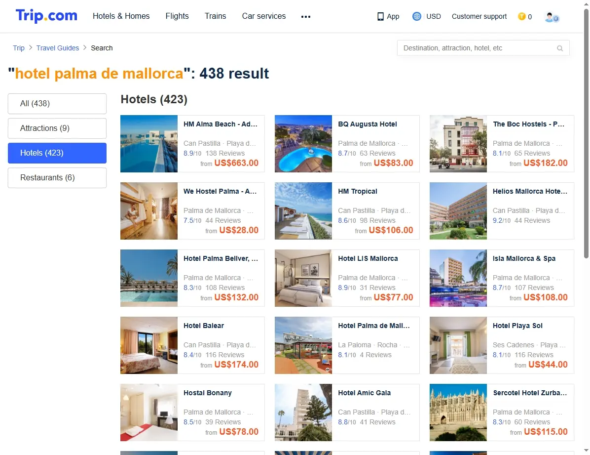 Sonderangebote für Hotels in Palma de Mallorca