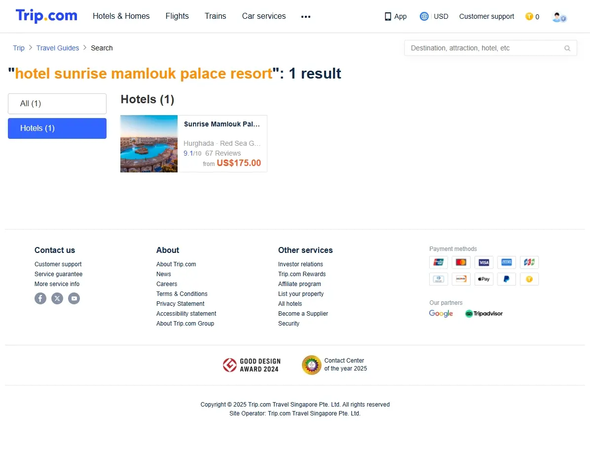 Screenshot einer Website, die spezielle Hotelangebote zeigt