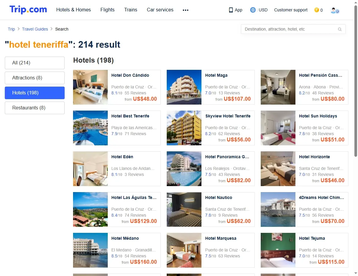 Spezialangebote für Hotels auf Teneriffa