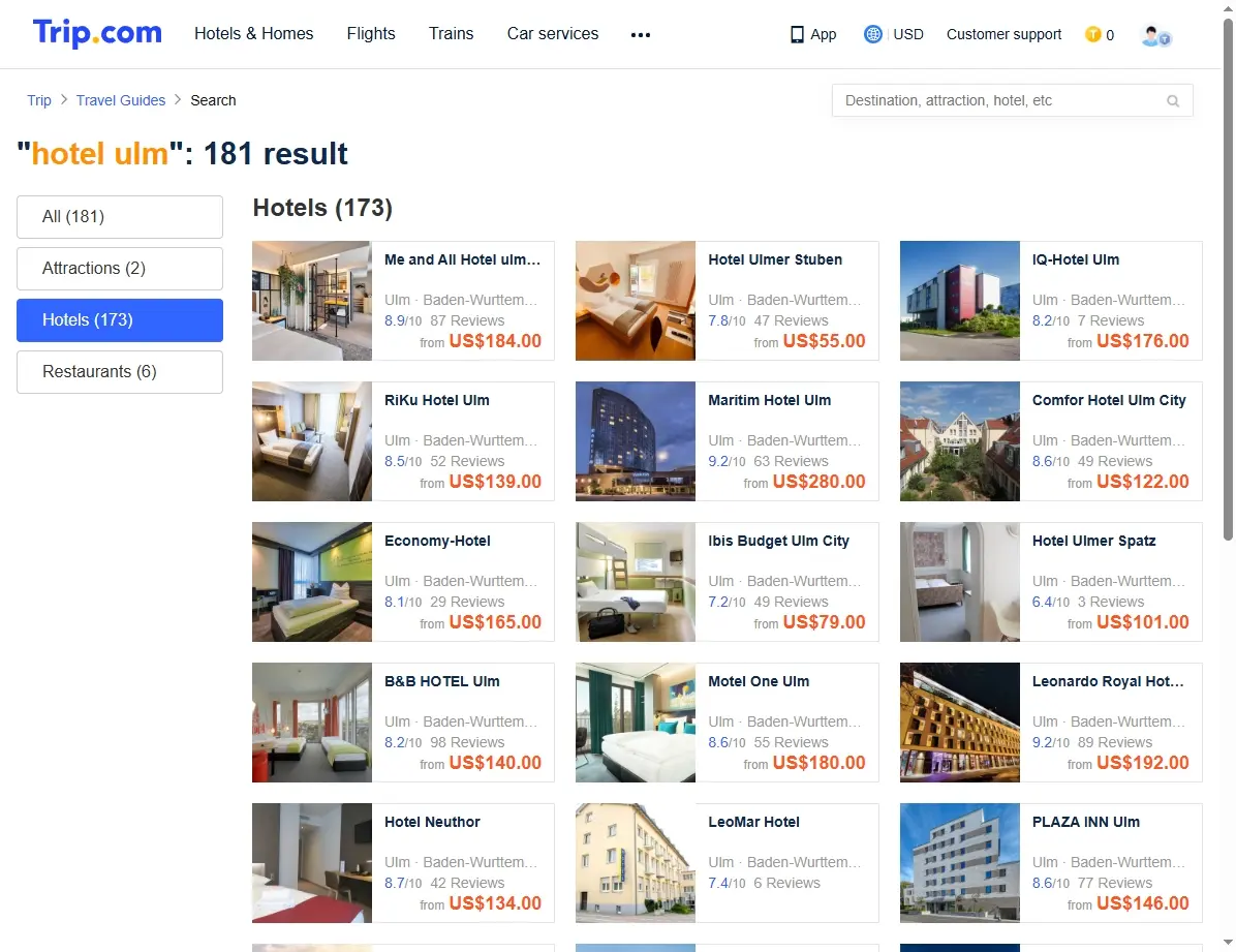 Spezialangebote für Hotels in Ulm