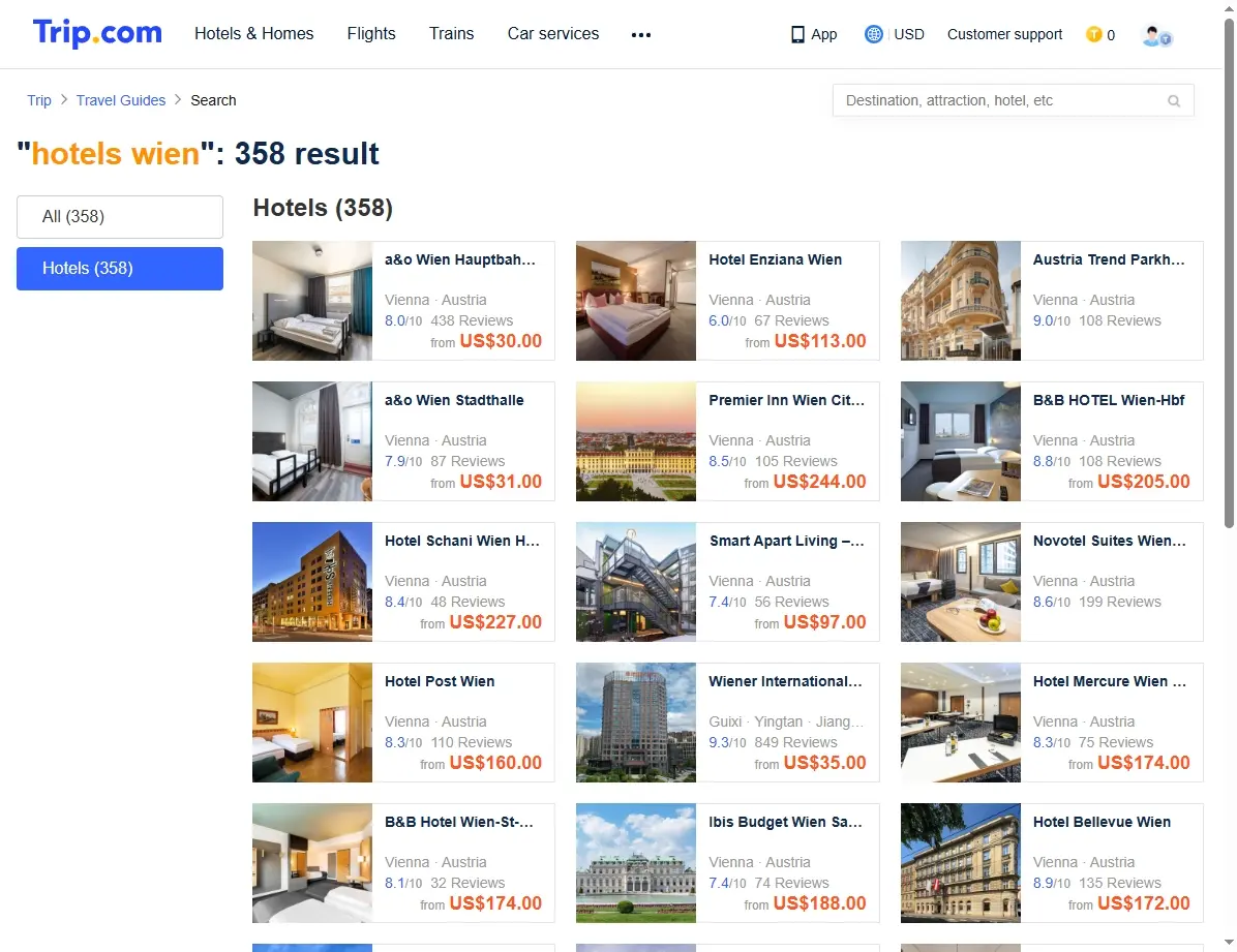 Spezialangebote für Hotels in Wien