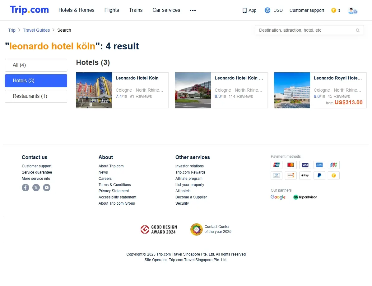 Sonderangebote für das Leonardo Hotel Köln auf Trip.com