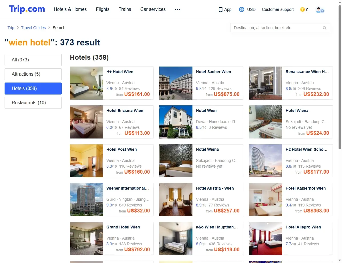 Spezialangebote für Wien Hotels