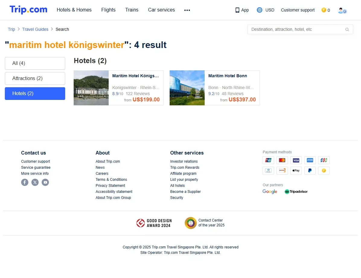 Spezialangebote für das Maritim Hotel Königswinter