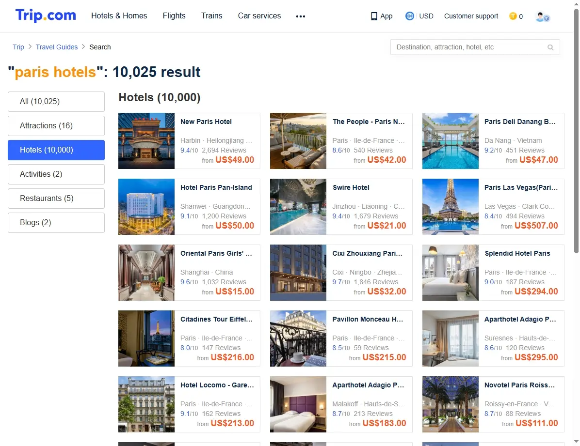 Spezielle Angebote für Pariser Hotels