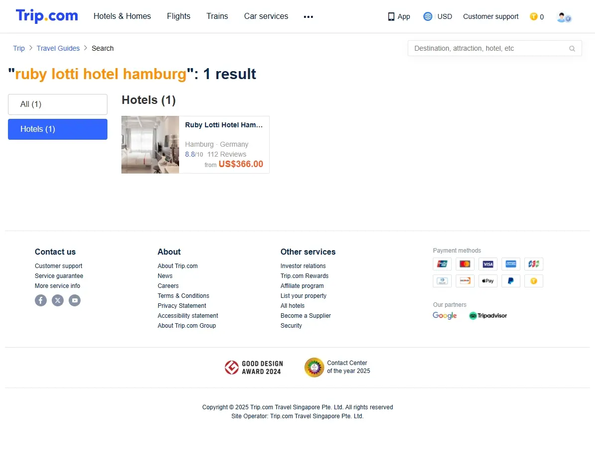 Sonderangebote für das Ruby Lotti Hotel Hamburg