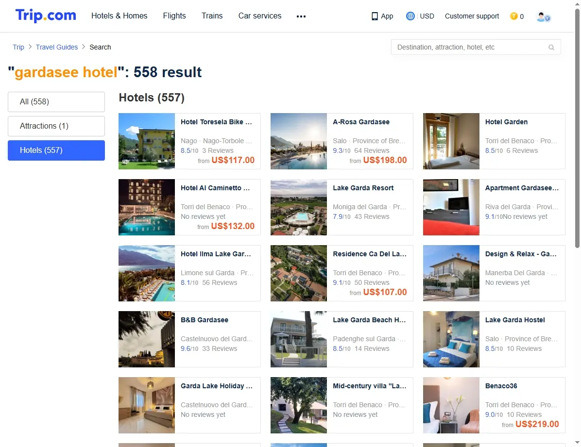 Sonderangebote für Gardasee Hotels