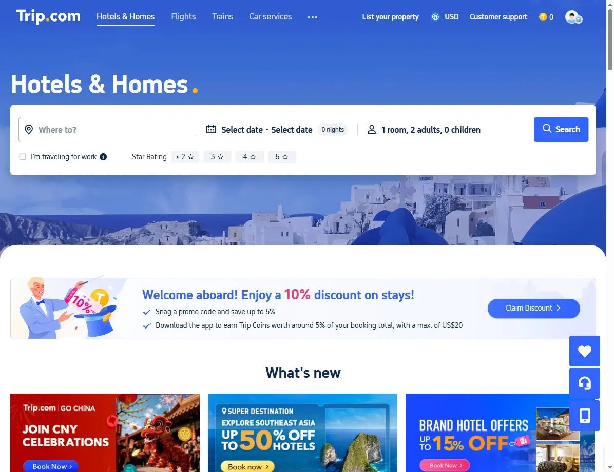 Screenshot einer Website mit Hotelangeboten für das Hotel Delphin Imperial