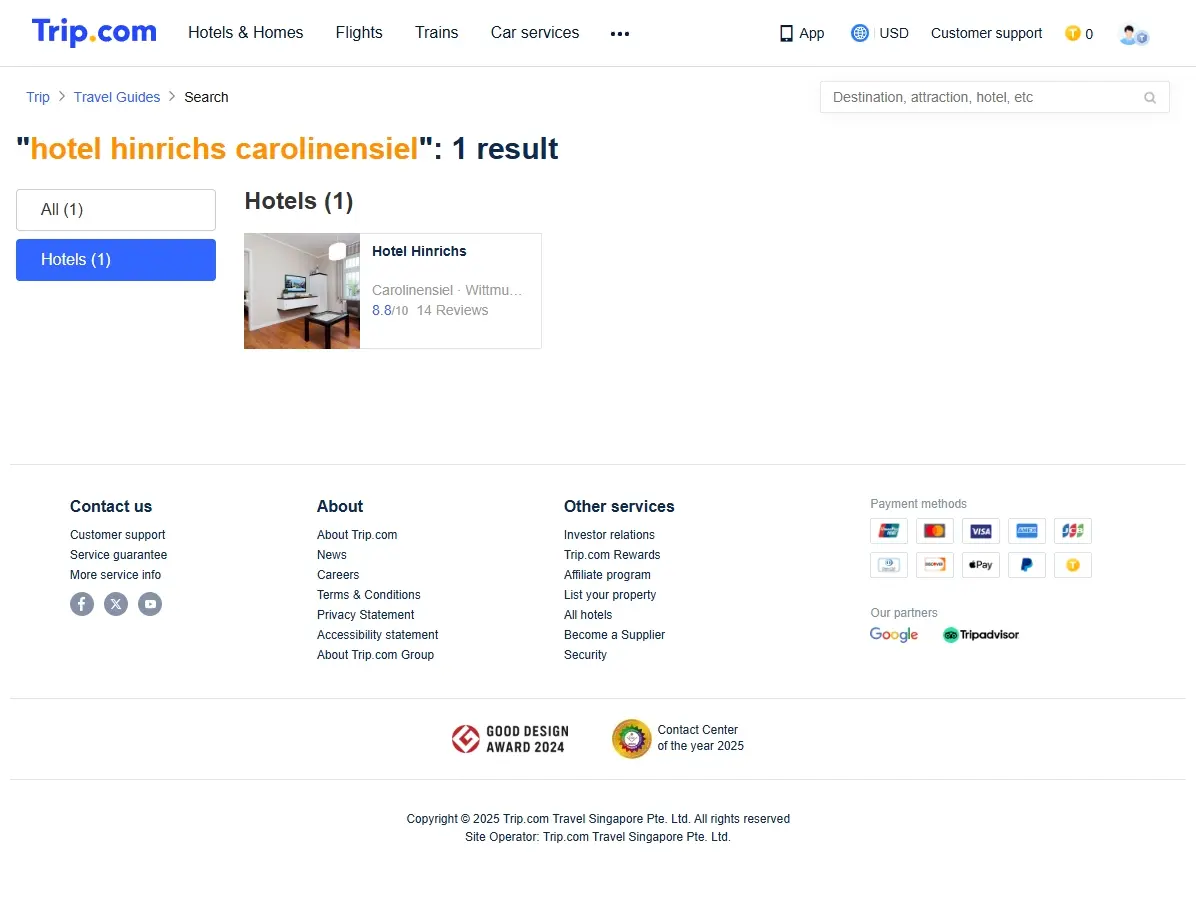 Spezialangebote für Hotel Hinrichs Carolinensiel auf Trip.com