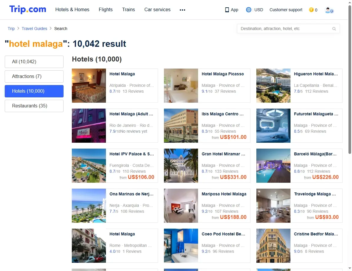Sonderangebote für Hotels in Malaga