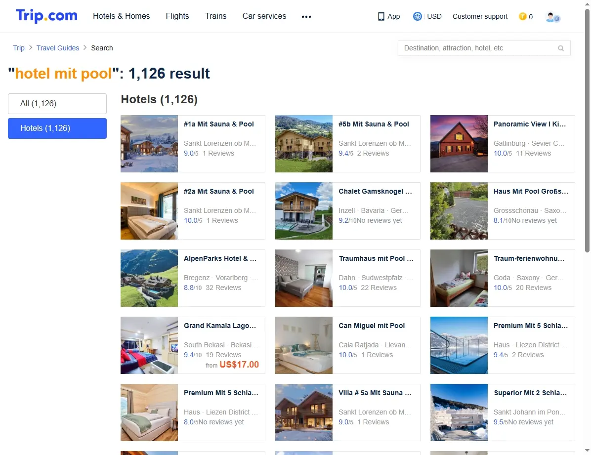 Sonderangebote für Pool-Hotels