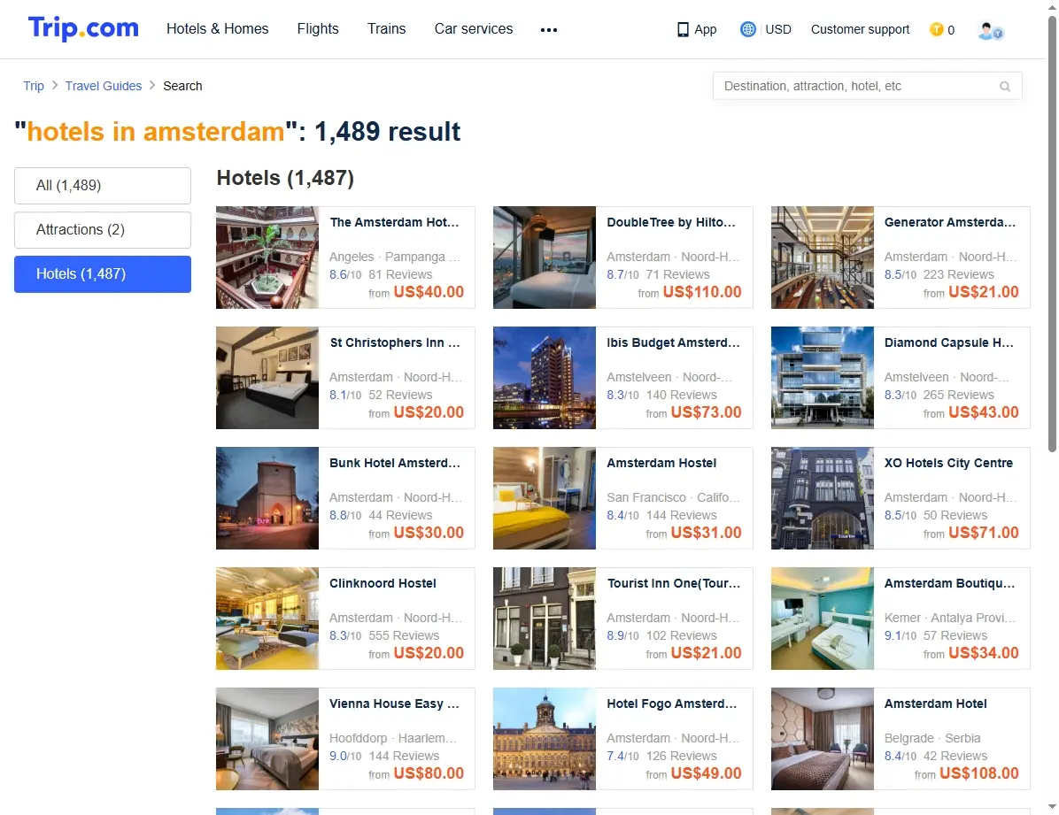 Spezielle Angebote für Hotels in Amsterdam