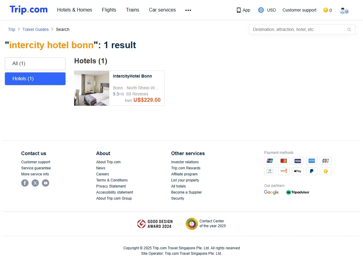 Sonderangebote für Intercity Hotel Bonn auf Trip.com