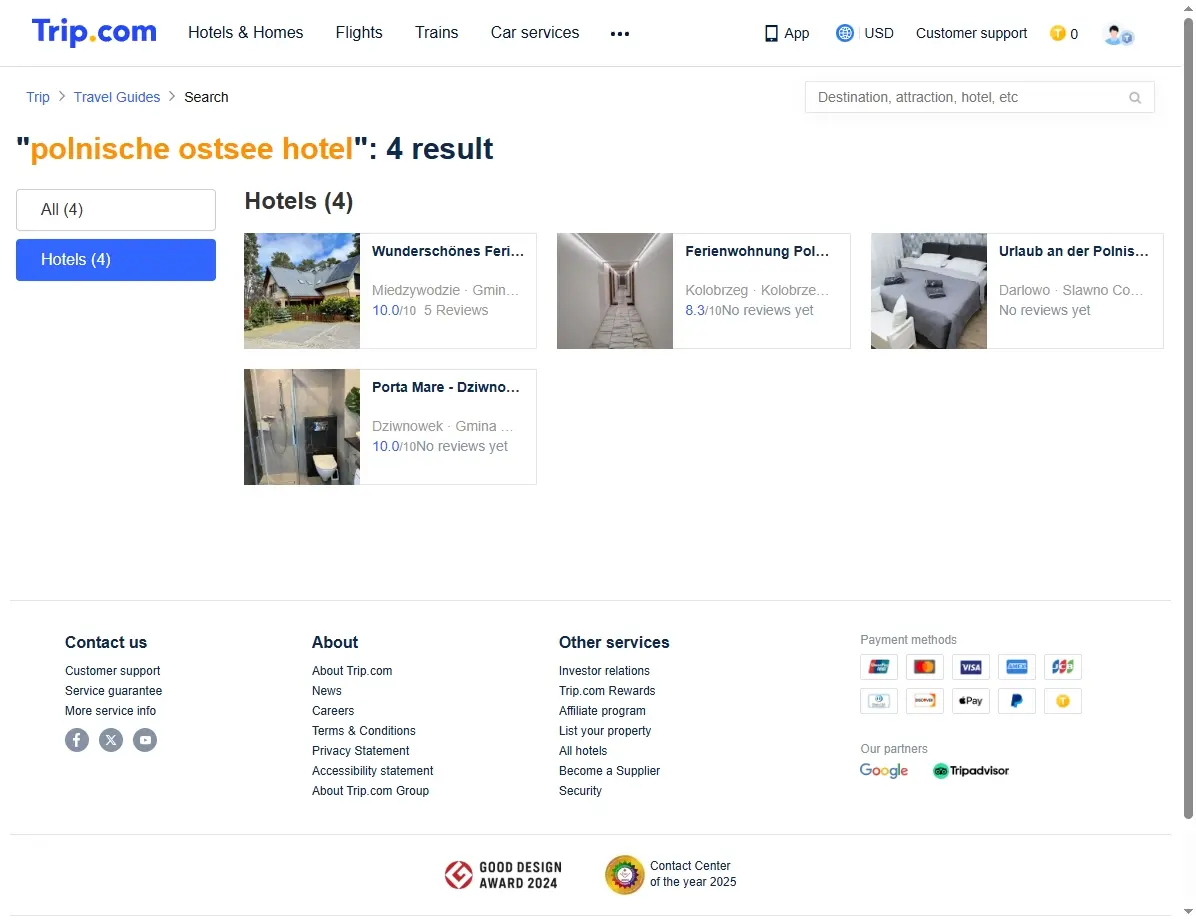 Spezialangebote für Hotels an der polnischen Ostsee auf Trip.com