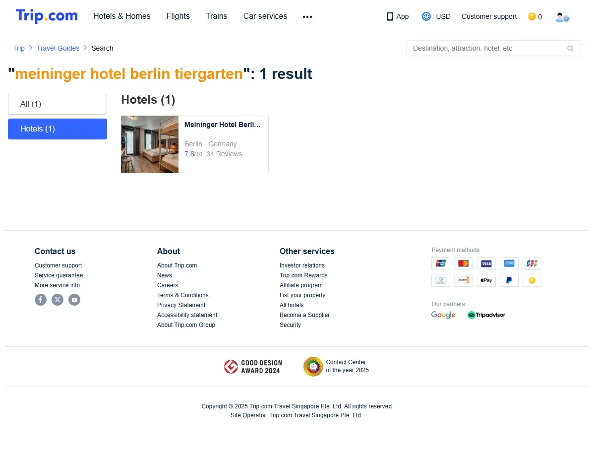 Spezielle Hotelangebote für das MEININGER Hotel Berlin Tiergarten