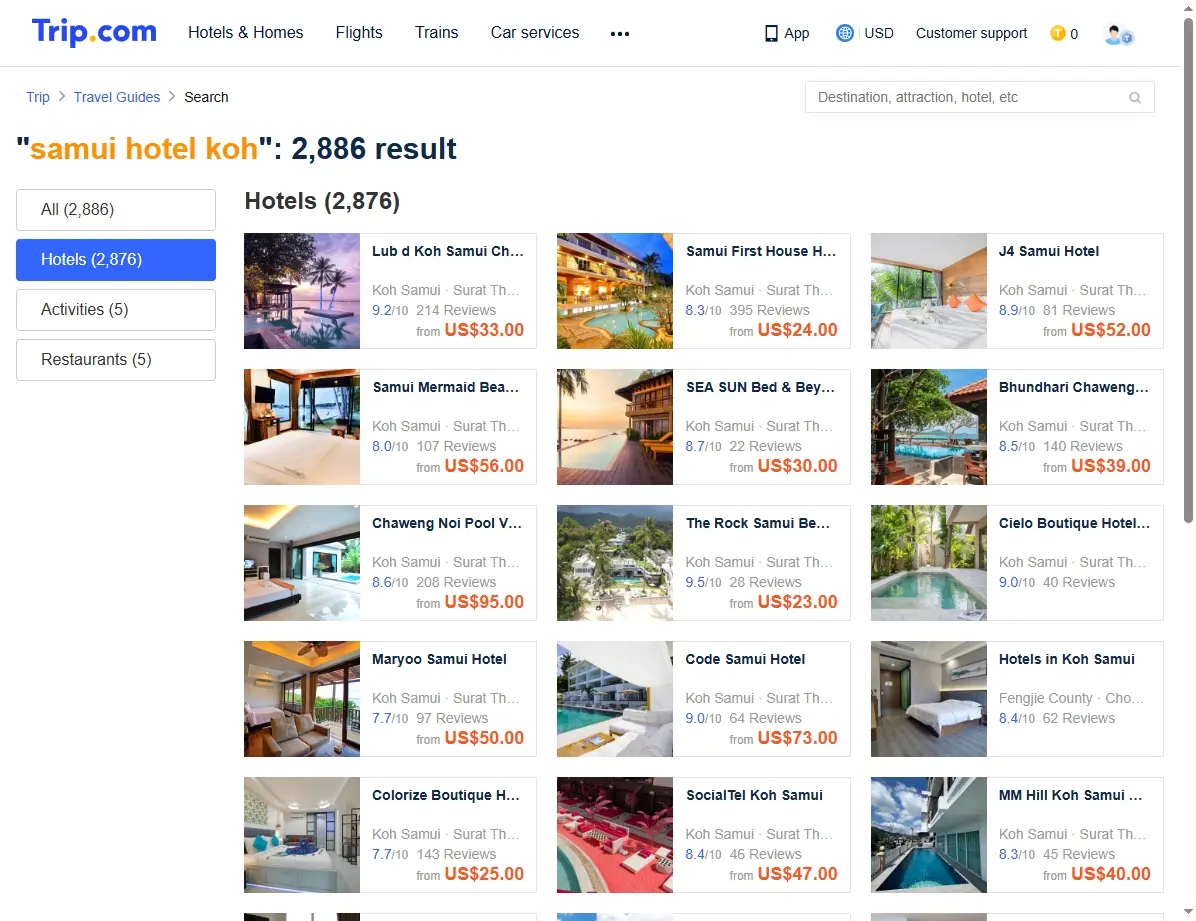 Sonderangebote für Hotels auf Koh Samui