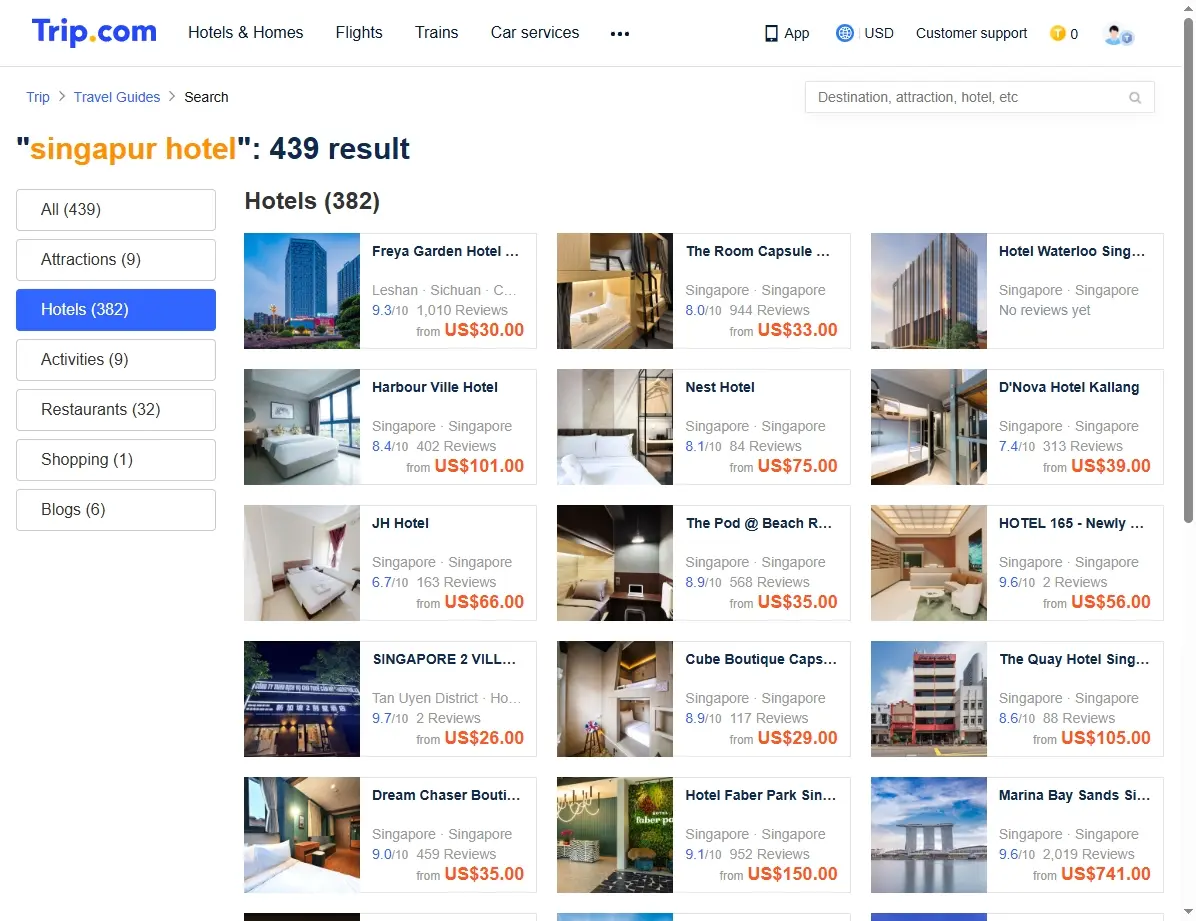 Spezialangebote für Singapur Hotels auf Trip.com