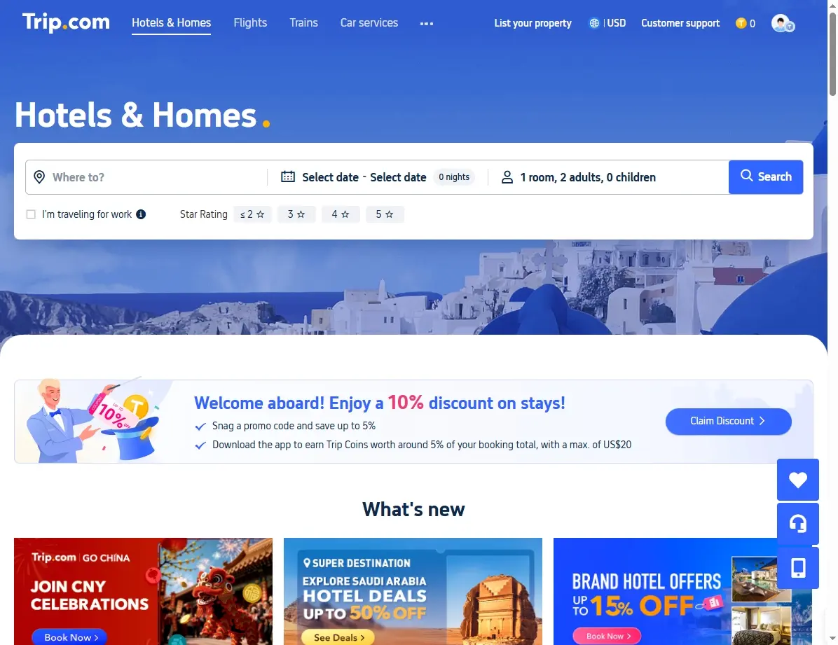 Screenshot einer Webseite mit Hotelangeboten für Amsterdam Zentrum