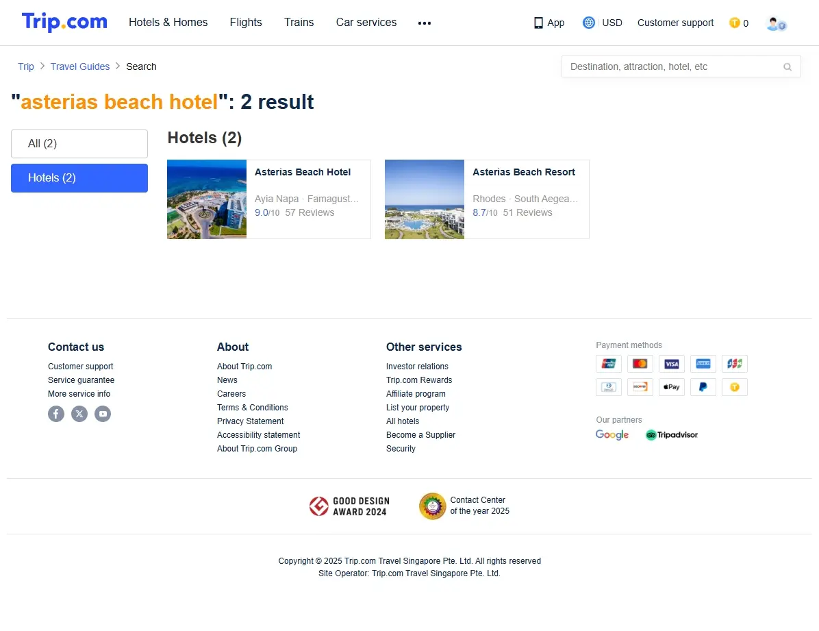 Spezialangebote für das Asterias Beach Hotel