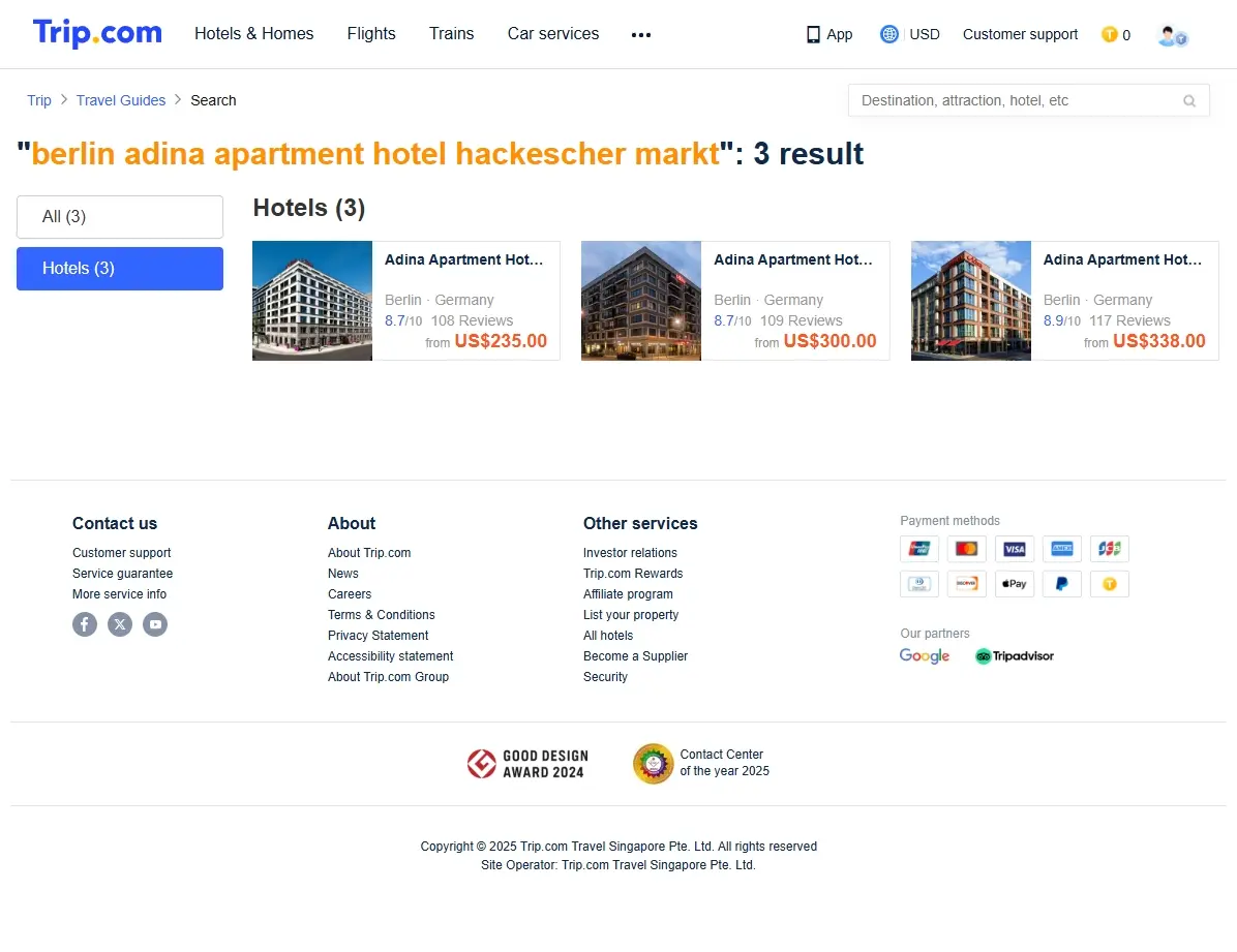 Spezialangebote für das Adina Apartment Hotel Hackescher Markt