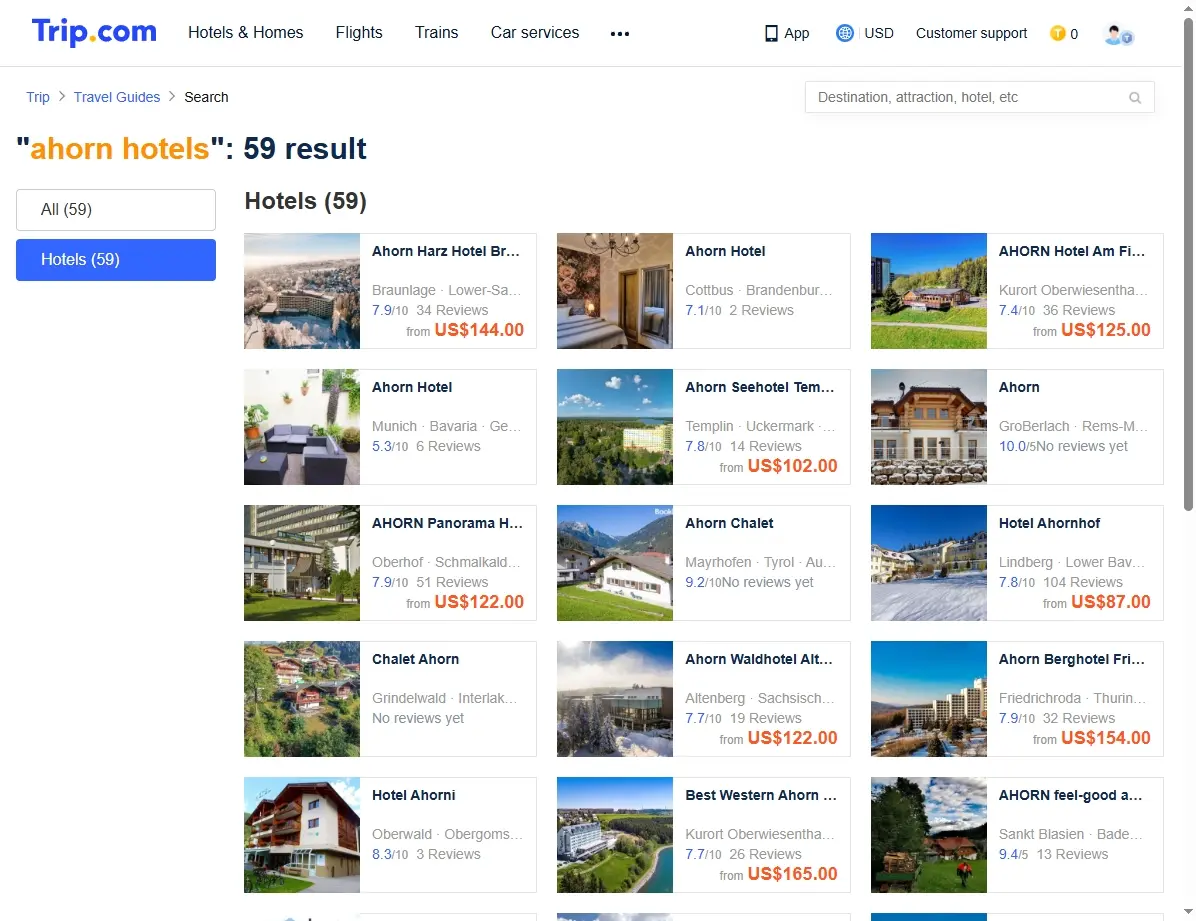 Sonderangebote für Ahorn Hotels auf Trip.com