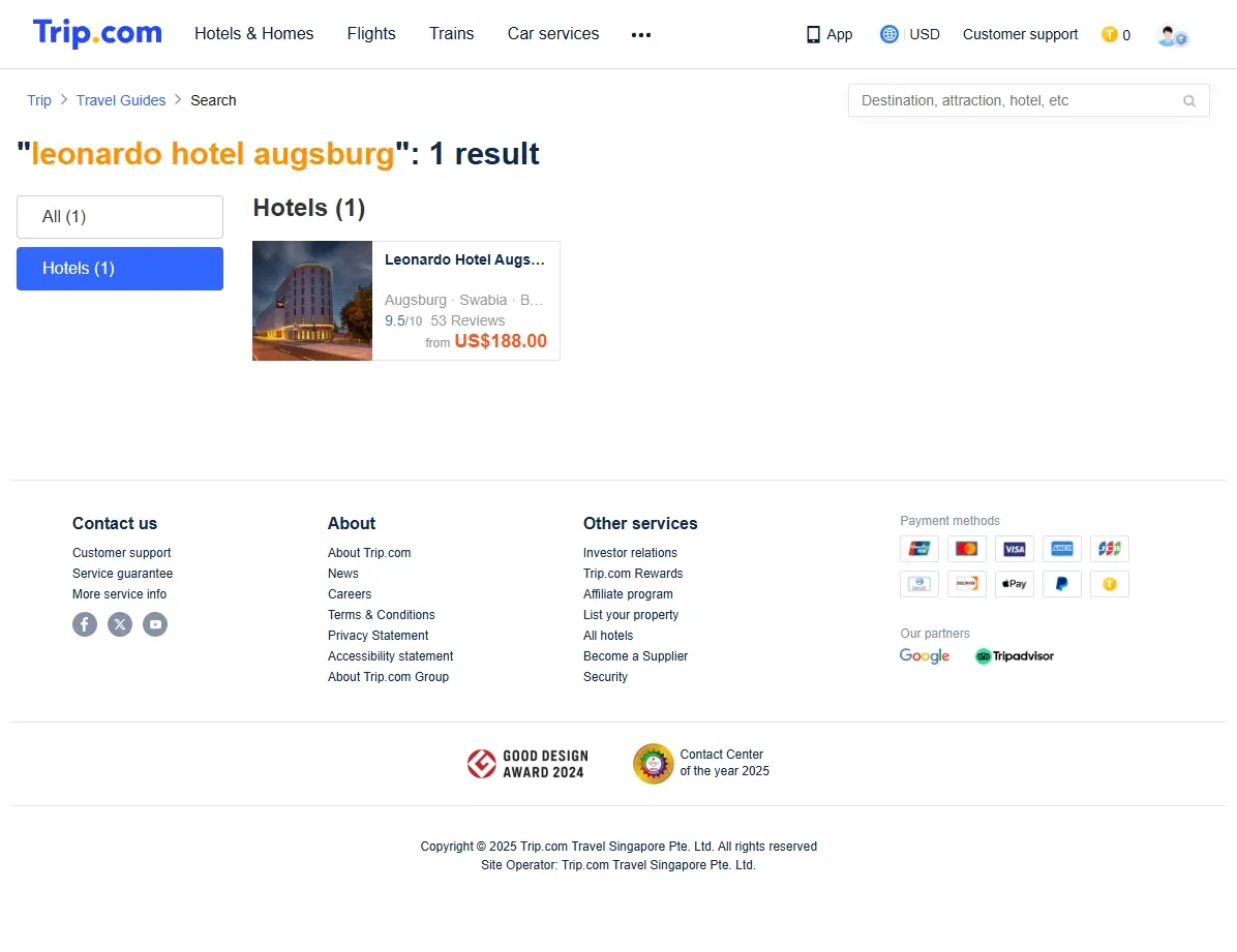 Spezialangebote für Leonardo Hotel Augsburg auf Trip.com