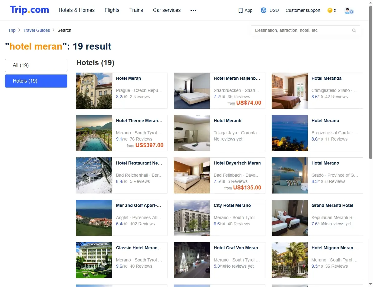 Sonderangebote für Hotels in Meran